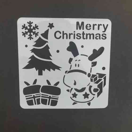 Вытынанка новогодняя Олень 13 на 13 см серый Киев