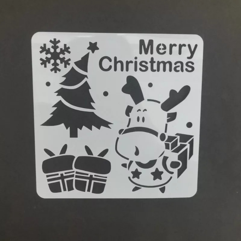 Вытынанка новогодняя Олень 13 на 13 см серый Киев - изображение 1