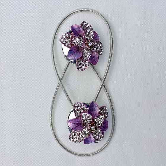 Магніти для штор та гардин "Flowers" набір 2 шт Бузковий (81-189) Київ