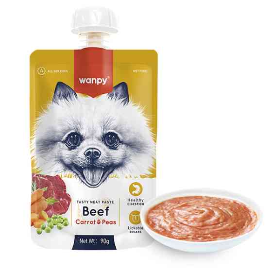 Wanpy Beef Carrot & Pea ВАНПИ КРЕМ-ПЮРЕ ГОВЯДИНА С МОРКОВЬЮ жидкий корм для собак Киев