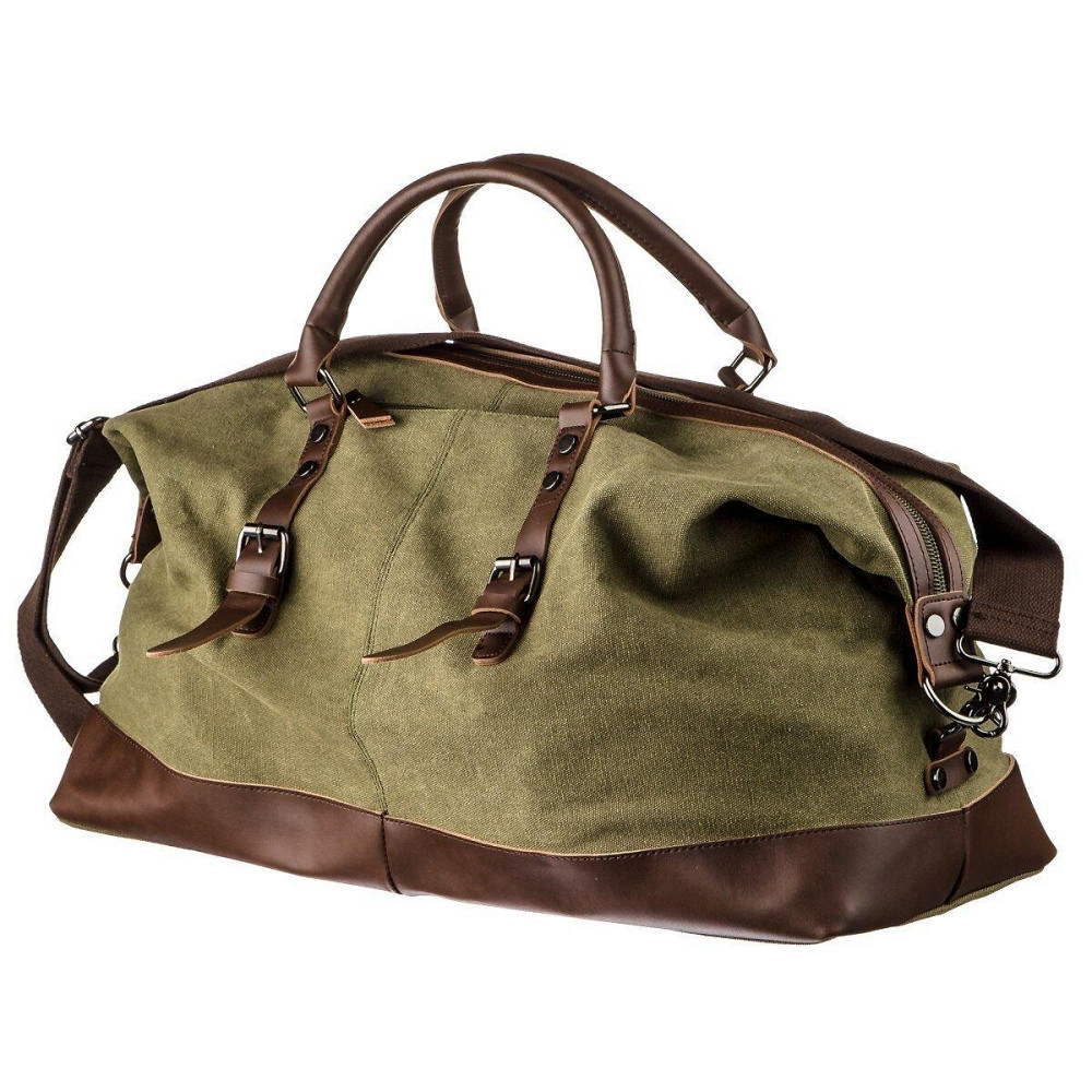 Дорожня сумка текстильна велика Vintage 20167 Зелена Київ - фото 3