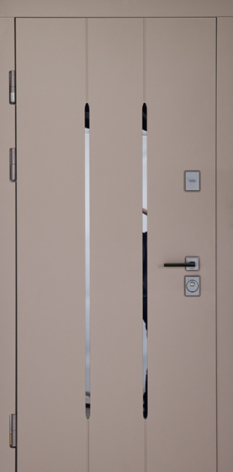 Входные двери с зеркалом Abwehr Megapolis Kale Mira 549/544 Смоки софт + Белый супермат 860*2050 мм Киев - изображение 1