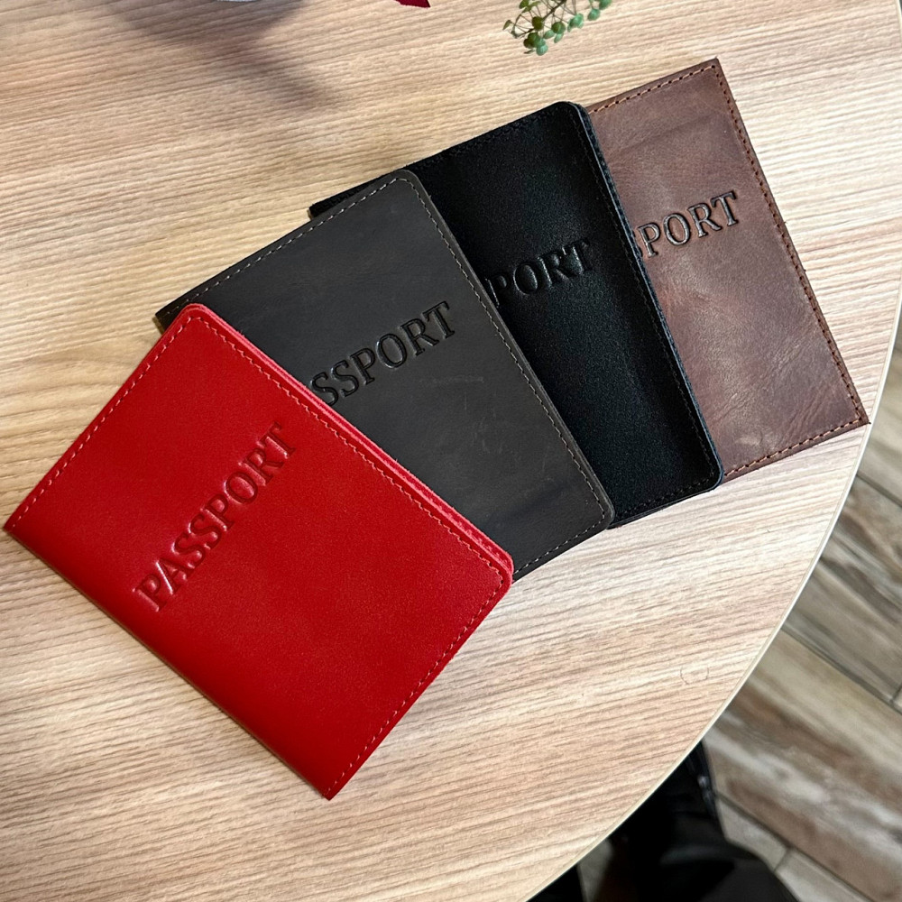 Кожаная обложка для паспорта с надписью 1940 Киев - изображение 1