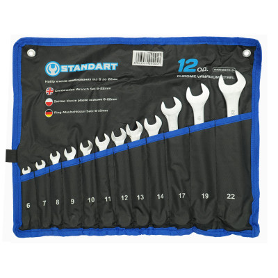 Ключ Стандарт комбінований 6-22 мм 12 шт у чохлі (NKK12STE-S) Вінниця - фото 1