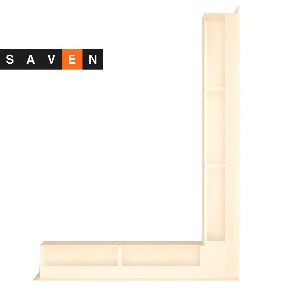 Вентиляционная решетка для камина угловая правая SAVEN Loft Angle 90х800х600 кремовая Львов - изображение 3