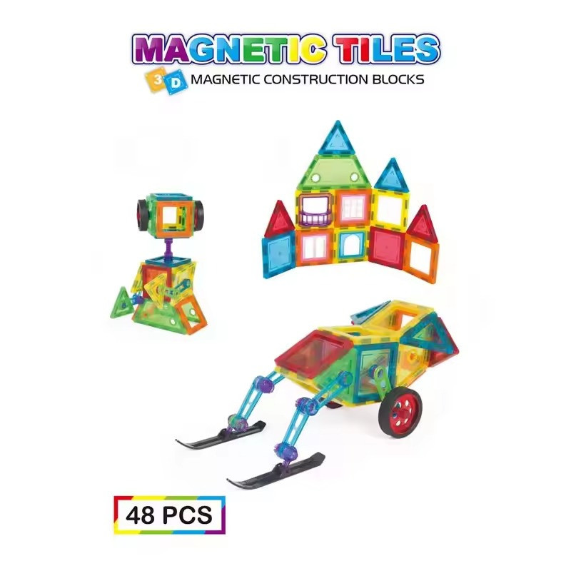 Конструктор магнитный разноцветный детский на 48 деталей Киев - изображение 2