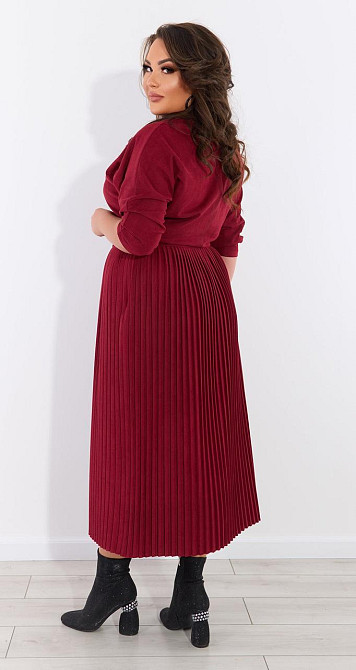 Комфортное платье плиссе из эко замши (48) Киев - изображение 3