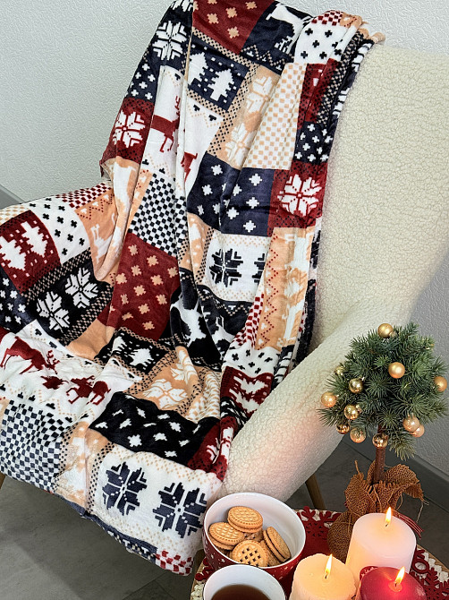 Ecotton Плед Ecotton 200х220 см Well Soft новорічний з оленями синій Киев - изображение 4