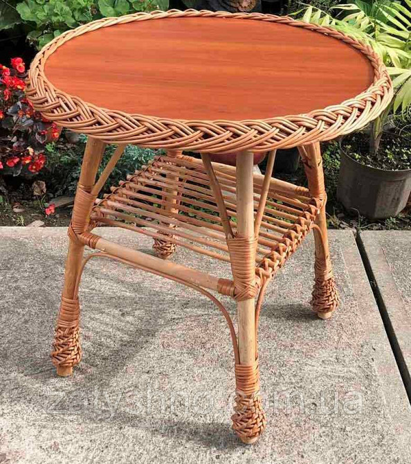 Журнальний плетений стіл із плитою Київ - фото 4