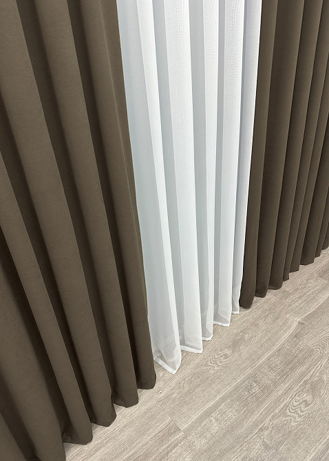 Шторная ткань микровелюр Petek цвет кофейный 1831ш Киев - изображение 6