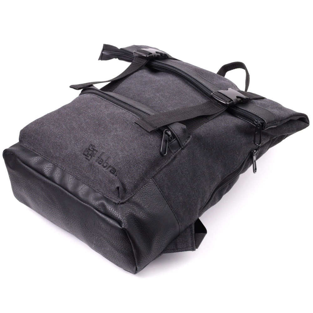 Текстильний рюкзак для ноутбука роботи навчання та міста FABRA 22583 Чорний Київ - фото 18