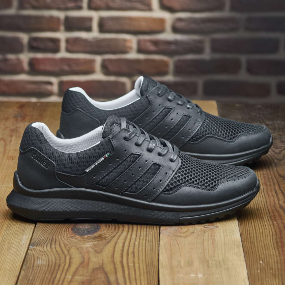 Літні шкіряні мокасини сітка чорні чоловіче взуття 192 черн Харків