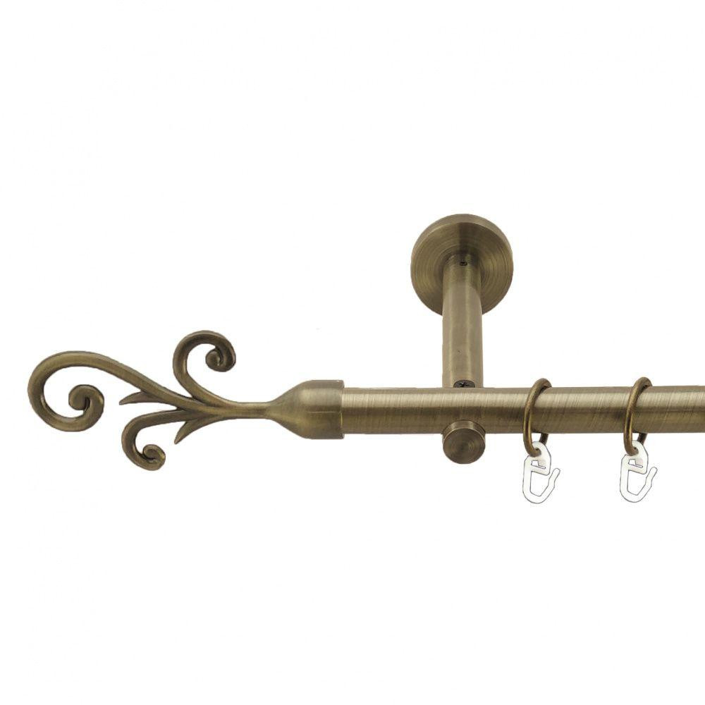 Карниз Orvit Фала металевий однорядний циліндр+профіль (16 см) гладка труба кільце металеве Антик 19 мм 160 см (3999068) Львів - фото 1