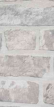 Шпалери вінілові на флізеліні AdaWall Roka 1.06х10 під цеглу структурні сірі бежеві сріблясті 23104-2 Київ