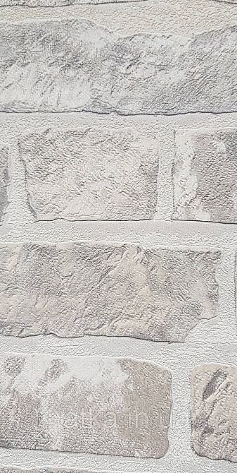 Обои виниловые на флизелине AdaWall Roka 1.06х10 под кирпич структурные серые бежевые серебристые 23104-2 Киев - изображение 3