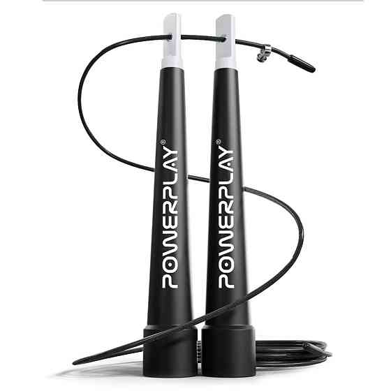 Скакалка швидкісна PowerPlay 4202 Ultra Speed Rope Чорна (2,9m.) Кам'янське