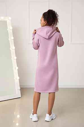 Тепле плаття-худі на флісі "Solo" оптом | Норма і батал Фрезовий, 46-48 Київ