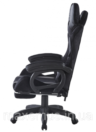 Кресло геймерское из ткани с подставкой для ног B 1 4 6 компьютерное кресло для геймера черно-серое Мостиська