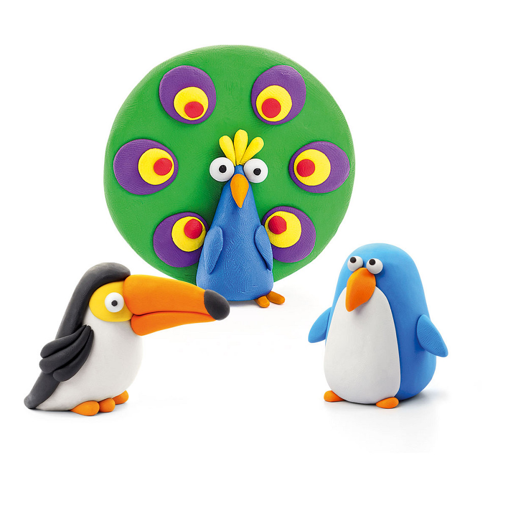 Набір пластиліну Ліпака – Птахи: Пінгвін, павич, тукан Дніпро - фото 3