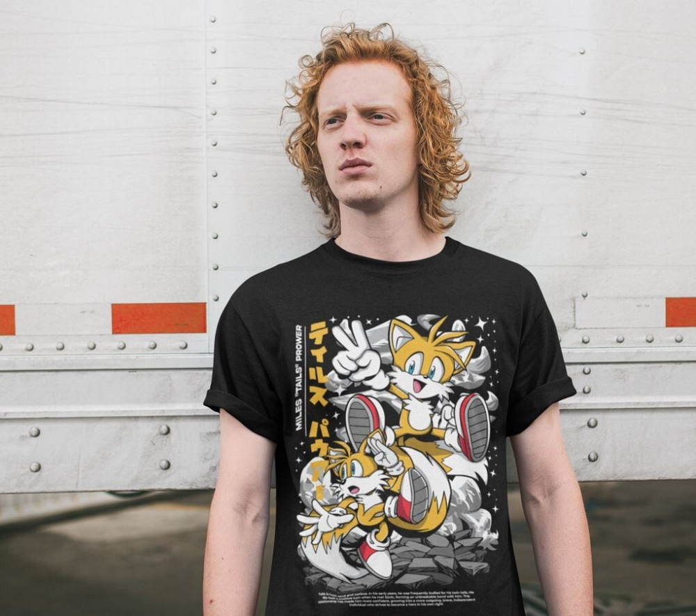 Футболка для хлопчика з аніме принтом Схадов Хедгехог Хероес Сонік оверсайз (зріст від 165 до 180) Чорний AnimeJ1083m Дніпро - фото 2