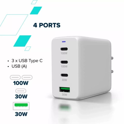 Зарядний пристрій Canyon CU100ACC GaN 100W 3xPD 1xQC EU White (CNS-CUW100ACC) Вінниця - фото 2