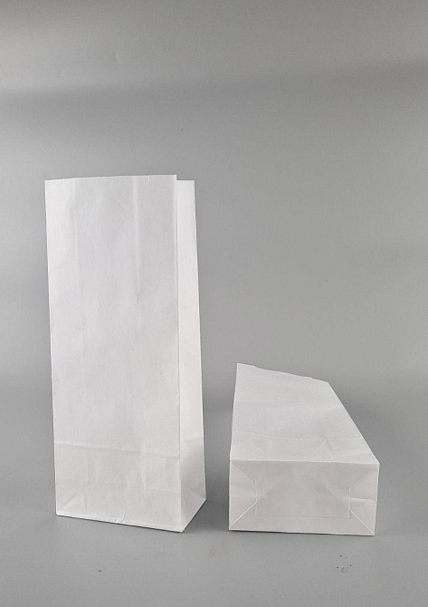 Пакет паперовий 26*11*6см 70 г\м2 з дном білий уп. 25 шт Харків - фото 1