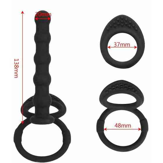 Ерекційне кільце з фалоімітатором для подвійного проникнення – Анальні іграшки Вінниця