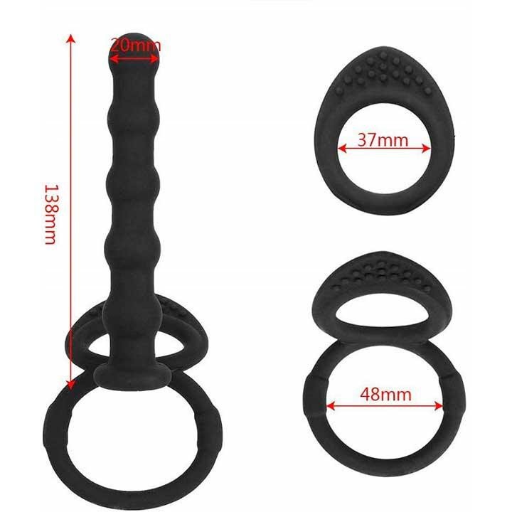 Эрекционное кольцо с фаллоимитатором для двойного проникновения – Анальные игрушки Винница - изображение 2
