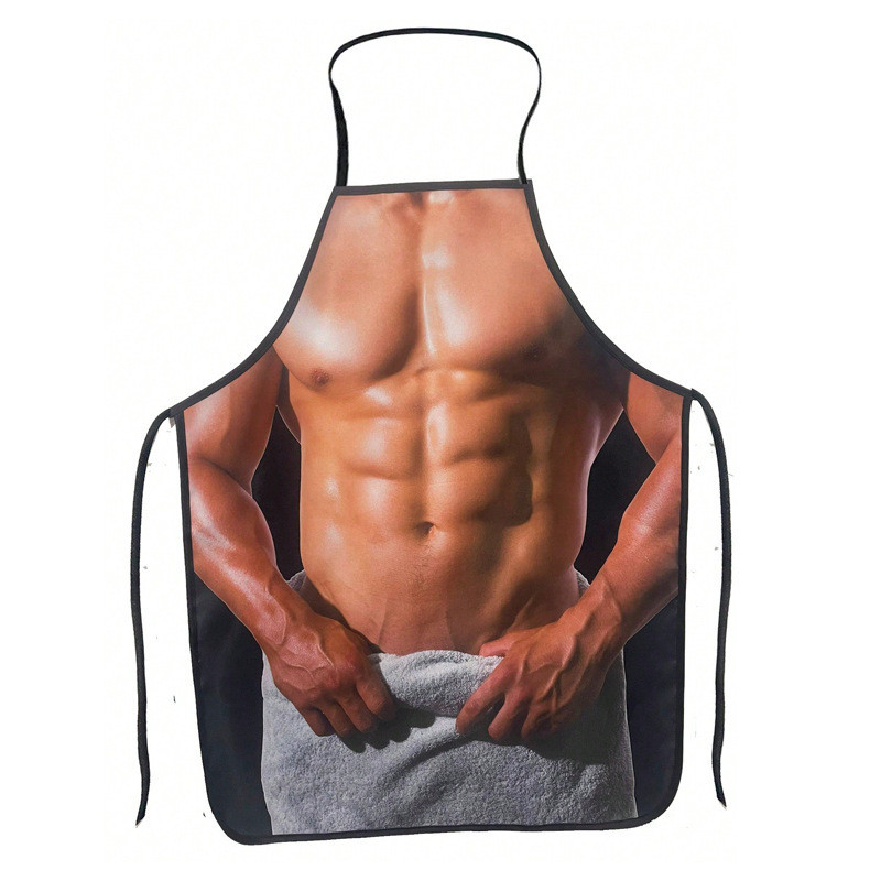 Фартух з приколом для чоловіків чоловік з рушником 80 на 60 см різнобарвний Київ - фото 1