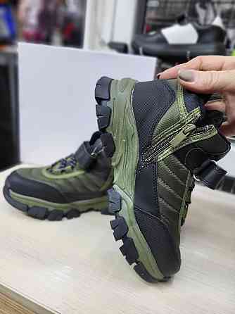 Детские зимние термо ботинки для мальчиков waterproof  хаки 34 (22см) Николаев