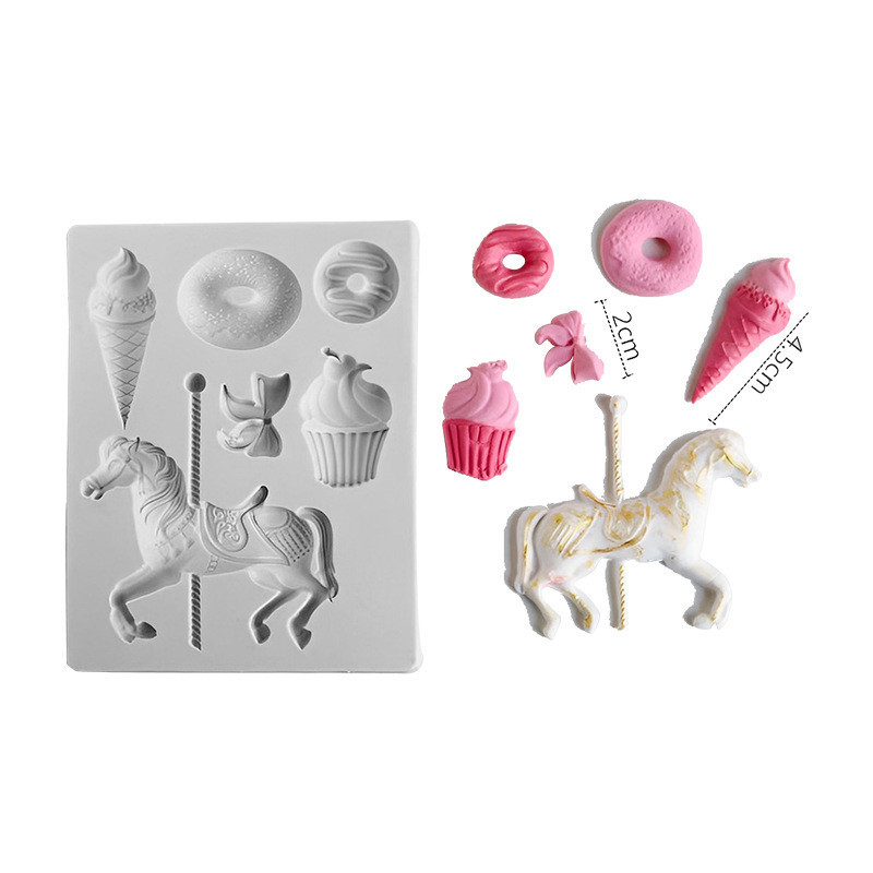 Молд кондитерский Лошадь и сладости 105 на 85 мм серый Киев - изображение 5