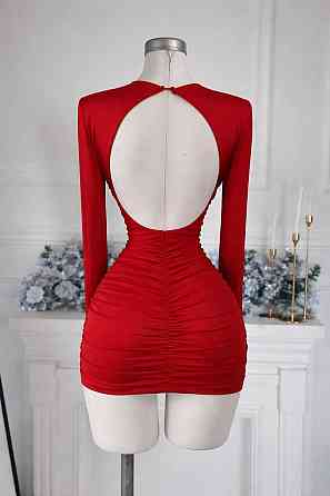 Женское спелое обаятельное мини платье качественный, плотный микродайвинг Красный, 42/44 Одесса