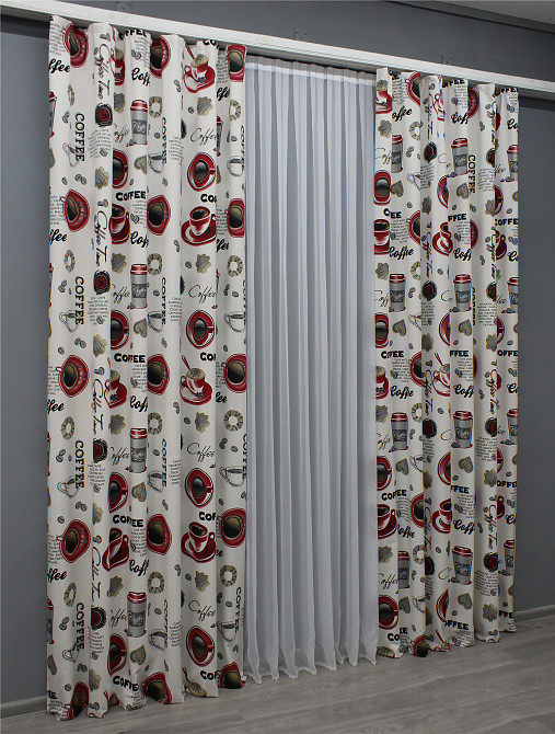 Комплект готових фото-штор VR-Textil Coffee-House № 1496ш Різнобарвний 100х270 см 2 шт (31-976) Київ - фото 4