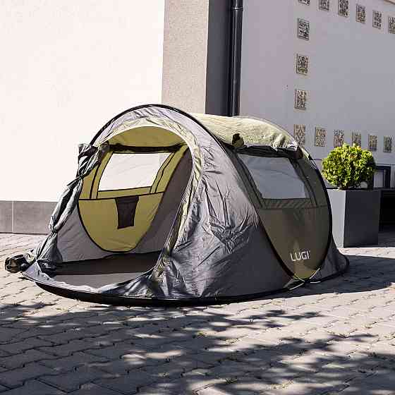 Намет туристичний 245×145×100 (см) кемпінговий для риболовлі 2 х місний Зелений LU-030GR Коломыя