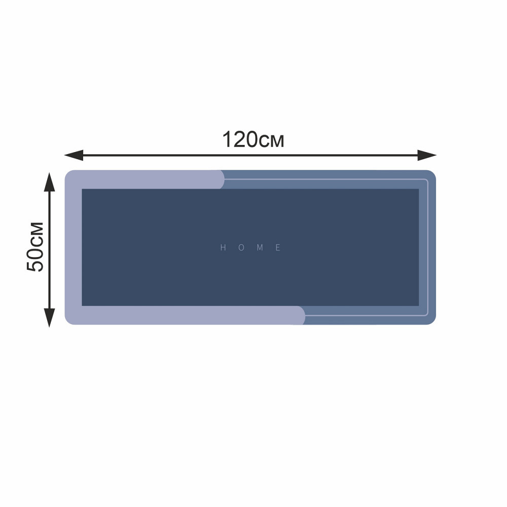 Диатомитовый коврик Aquarius Home для ванной и кухни Суперпоглощающий 50х120 см Голубой Буча - изображение 2
