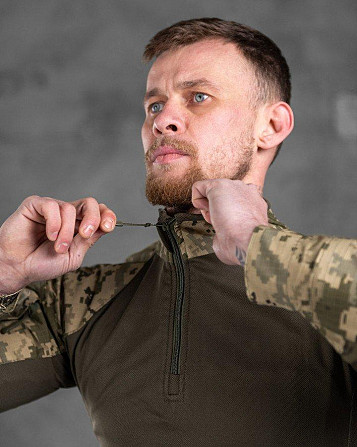 Тактическая Боевая рубашка убакс мужская с рукавами пиксель липучки под шеврон Киев - изображение 10