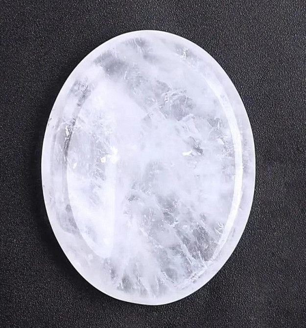 Чистий кварц камінь антистрес, Натуральний овальний камінь чистого кварцу для медитації, зняття стре Київ - фото 1