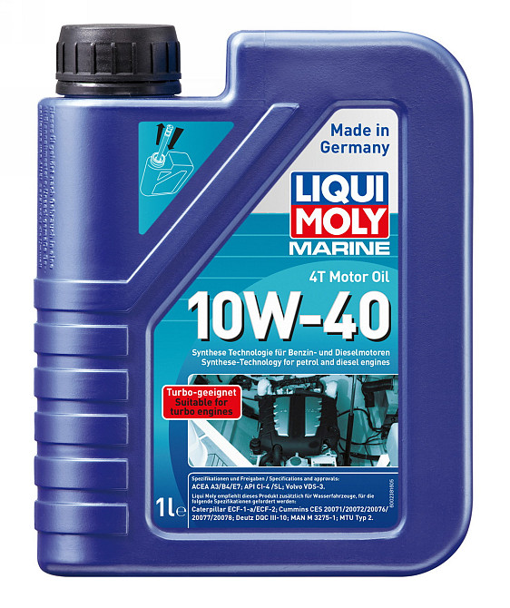 LIQUI MOLY 25012 MARINE 4T MOTOR OIL 10W-40 — Синтетична моторна олива для 4-тактних човнових двигунів | Надійний захист у морські Ковель - фото 1