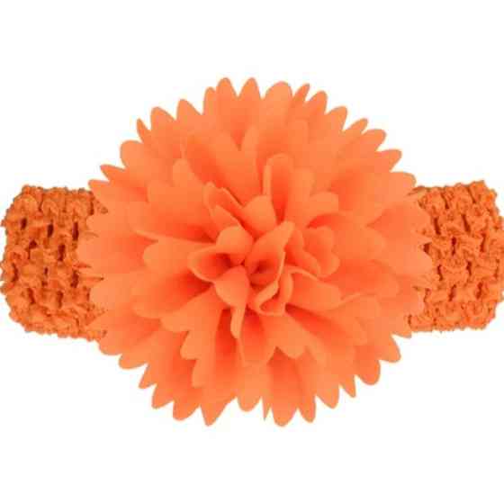 Повязка для девочки на голову с цветком 30-50 см оранжевый Киев