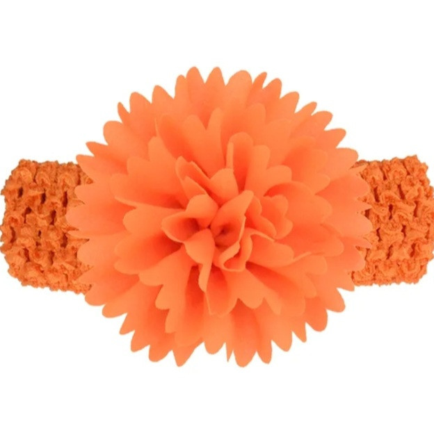 Повязка для девочки на голову с цветком 30-50 см оранжевый Киев - изображение 1