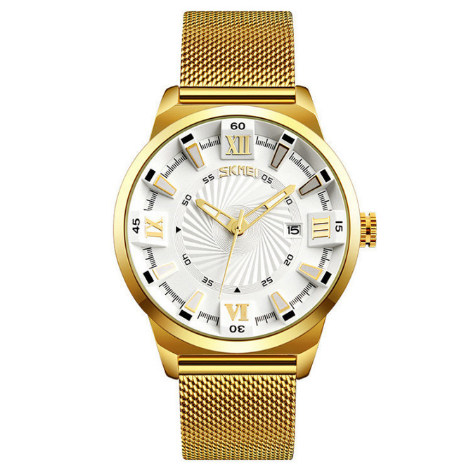 Часы мужские наручные Skmei 9166 Gold white оригинал Винница - изображение 2