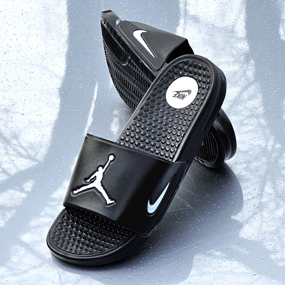 Шльопанці Nike Jordan Чорні Сланці Тапочки Білі Найк Жіночі (розміри: 36,37,38,39) Дніпро - фото 1