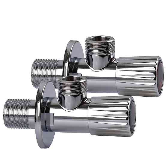 !!Набір кранів кутових кераміка SOLOMON EXCLUSIVE 1/2″X1/2″ 9889 (CHROM) (комплект2шт.) Київ