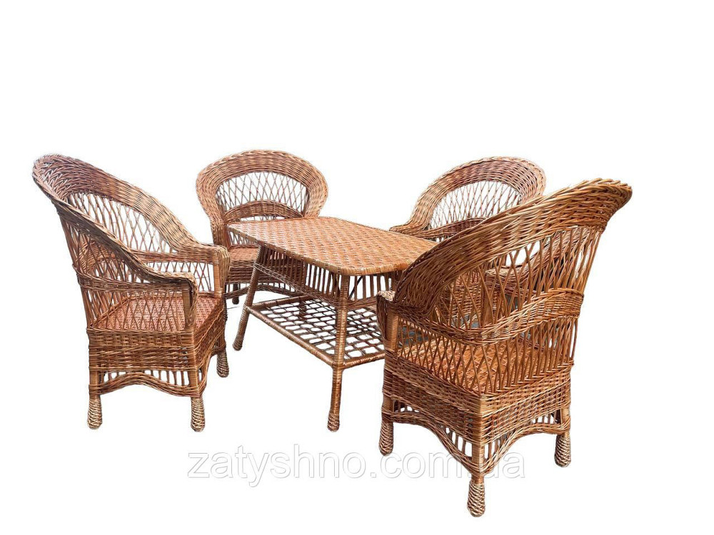Набор из лозы стол с креслами Киев - изображение 4