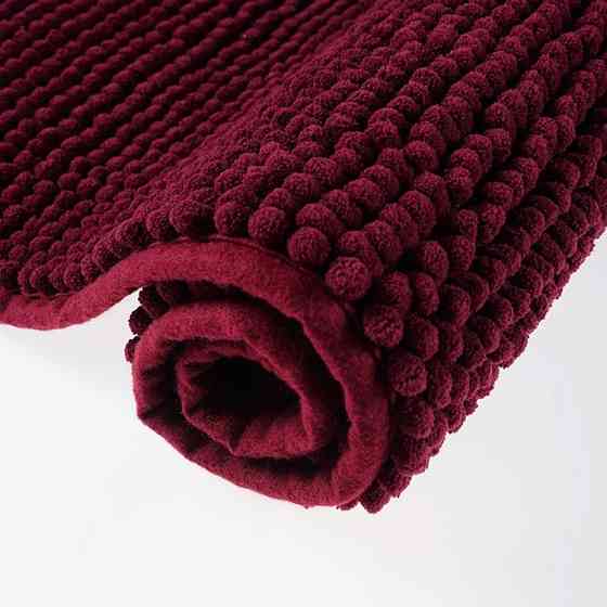 Коврик для ванны и душа влаговпитывающий Bathlux с мягким длинным ворсом, нескользящая основа Бордовый Каменец-Подольский