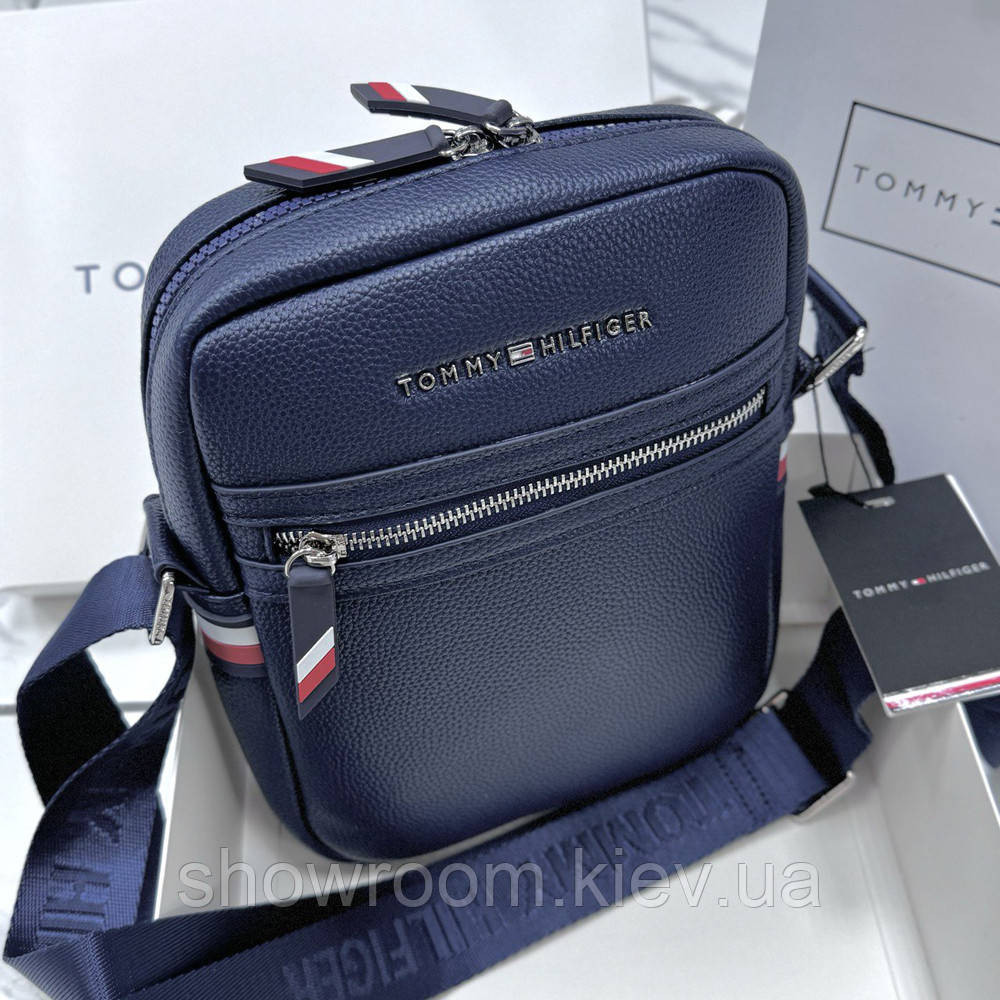 Чоловіча брендова сумка на плече TH (1016-7) синя Київ - фото 4