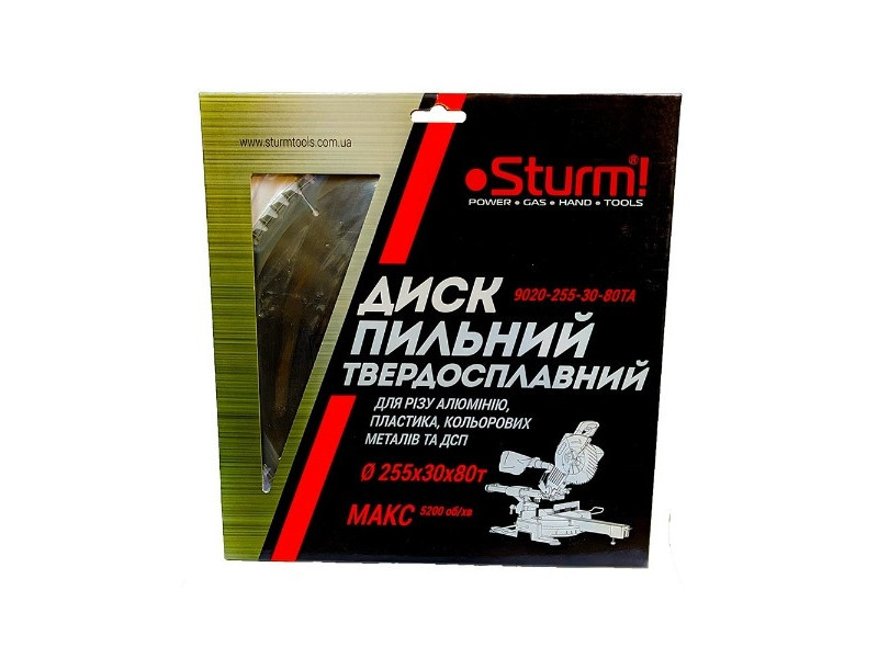 Диск пильный ламинат/алюминий/пластик (255х30мм 80 зубов) для MS5525WM Sturm 9020-255-30-80TA (читать Ровно - изображение 1