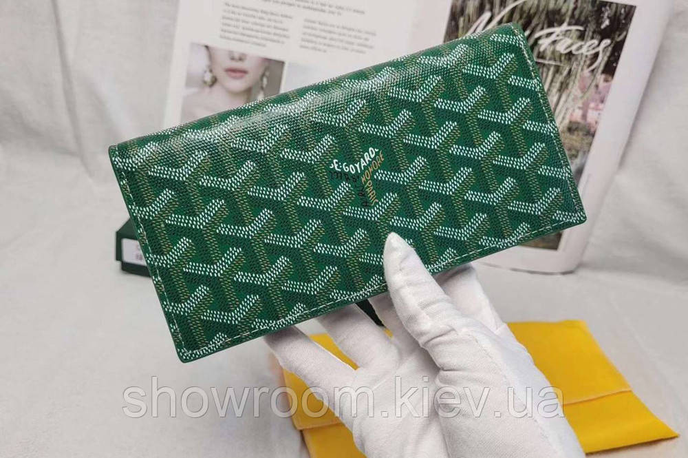 Мужское вертикальное портмоне Goyard (091) Lux green Киев - изображение 3