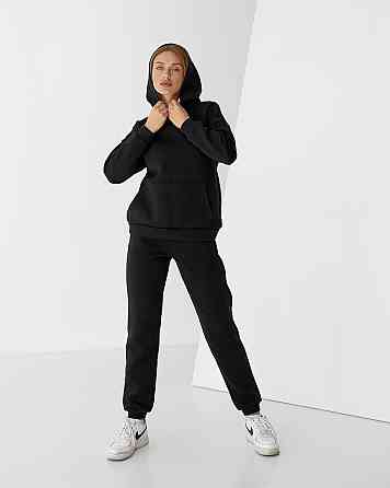 Женский спортивный теплый костюм оверсайз Черный M Харьков