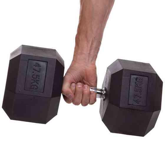 Гантель 47.5 кг суцільна шестигранна Zelart-2679-47_5 Київ